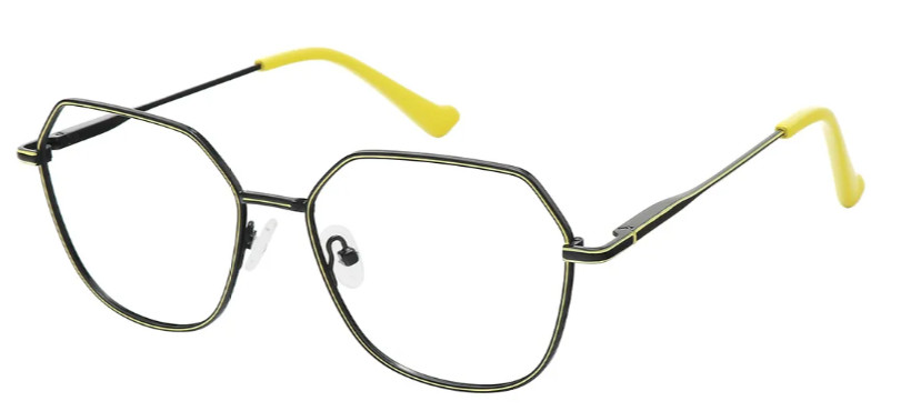 Geometric Black/Yellow Glasses E08221A Geometric Black/Yellow Glasses E08221A