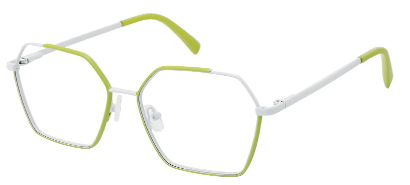 Geometric Green/White Glasses E08225B Geometric Green/White Glasses E08225B