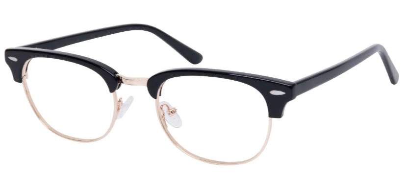 Browline Black-Gold Glasses E08696B Browline Black-Gold Glasses E08696B