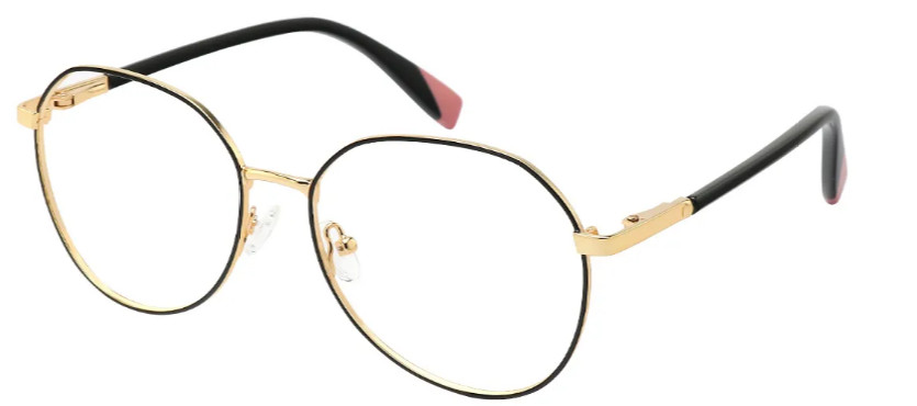 Round Black/Gold Glasses E08223A Round Black/Gold Glasses E08223A