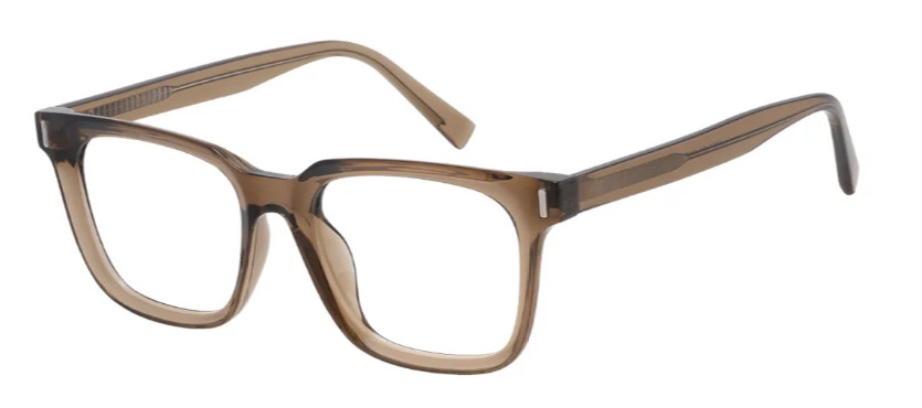 Square Transparent-Brown Glasses E08093D Square Transparent-Brown Glasses E08093D