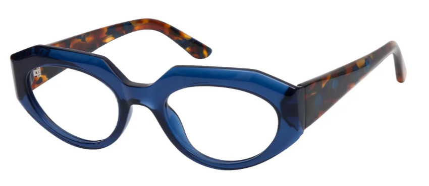 Geometric Blue-Tortoiseshell Glasses E08609A Geometric Blue-Tortoiseshell Glasses E08609A