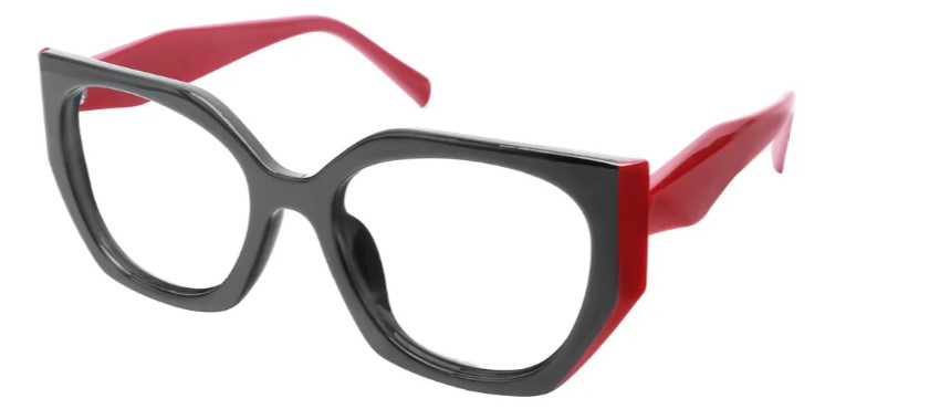 Geometric Red Glasses E08144C Geometric Red Glasses E08144C
