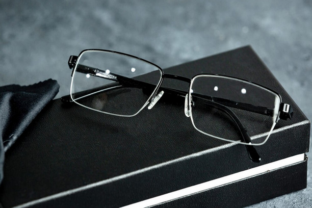 black frame glasses