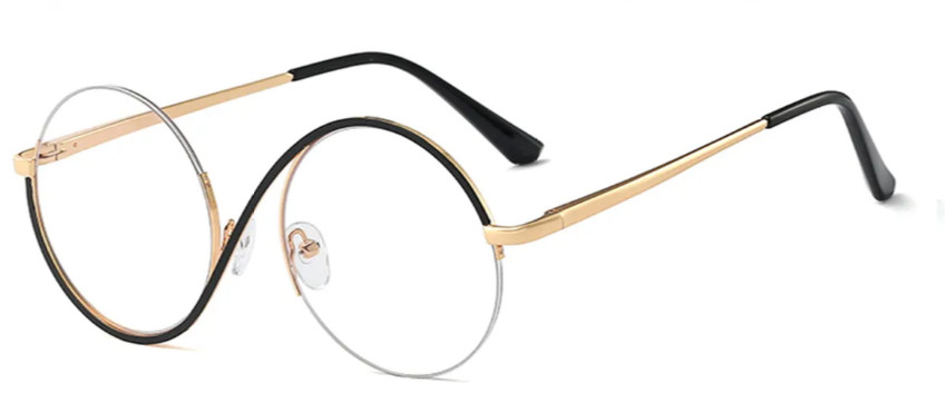 Round Gold/Black Glasses E08902A Round Gold/Black Glasses E08902A