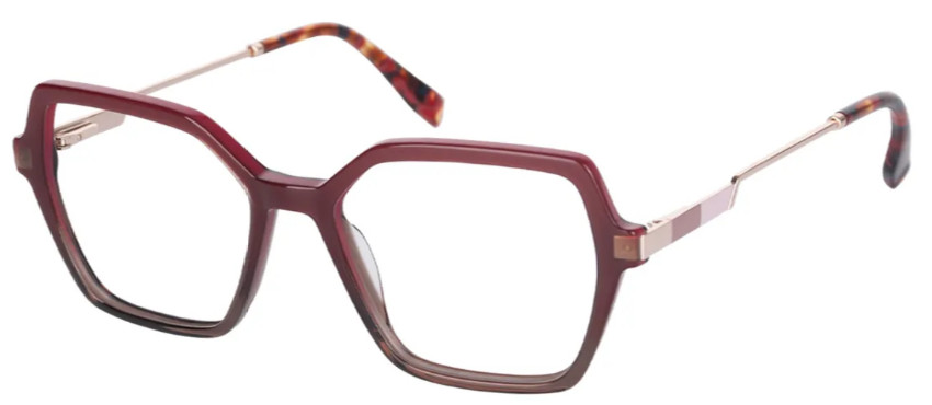 Geometric Red-Tortoiseshell Glasses E08438B