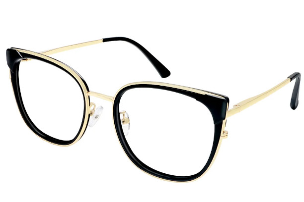 Square Black-Gold Glasses E08164A