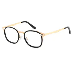 Oval Black/Gold Eyeglasses