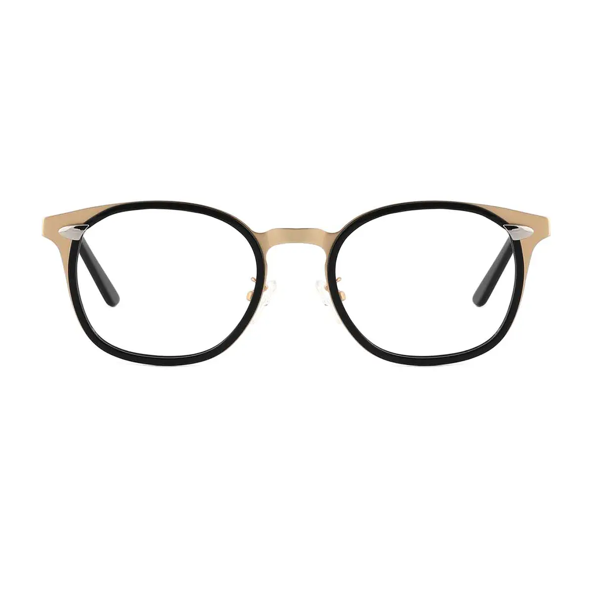 Oval Black/Gold Eyeglasses