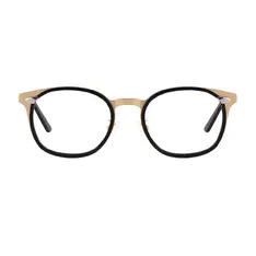 Oval Black/Gold Eyeglasses