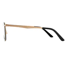 Oval Black/Gold Eyeglasses