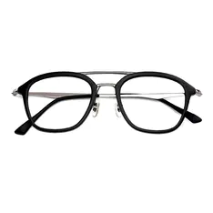 Aviator Black/Silver Eyeglasses