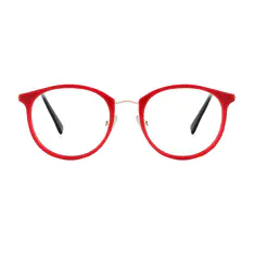 Oval Red Eyeglasses