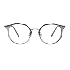 Round Grey Eyeglasses