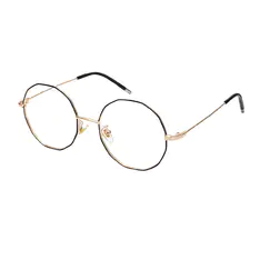 Geometric Black Gold Eyeglasses