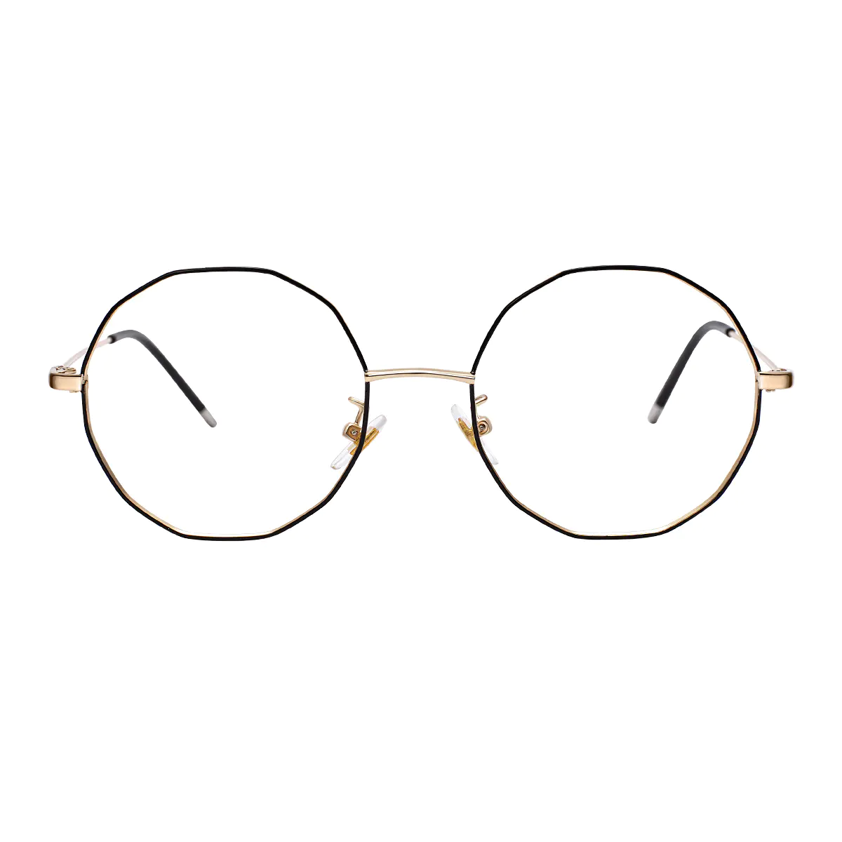 Geometric Black Gold Eyeglasses