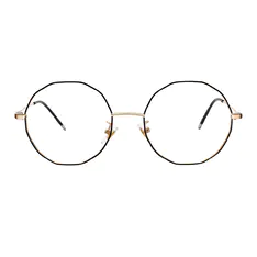 Geometric Black Gold Eyeglasses