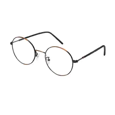 Round Brown/Black Eyeglasses