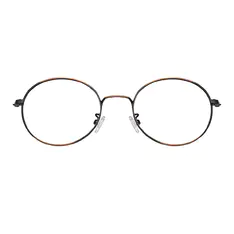 Round Brown/Black Eyeglasses