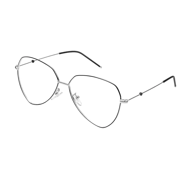 Geometric Black/Silver Eyeglasses