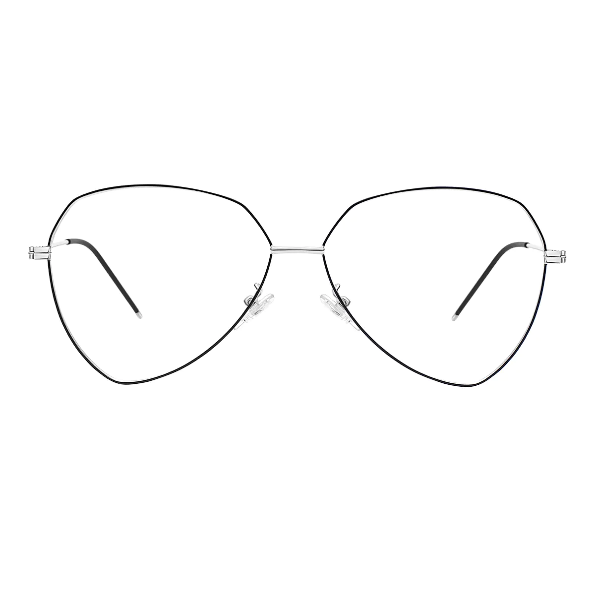 Geometric Black/Silver Eyeglasses