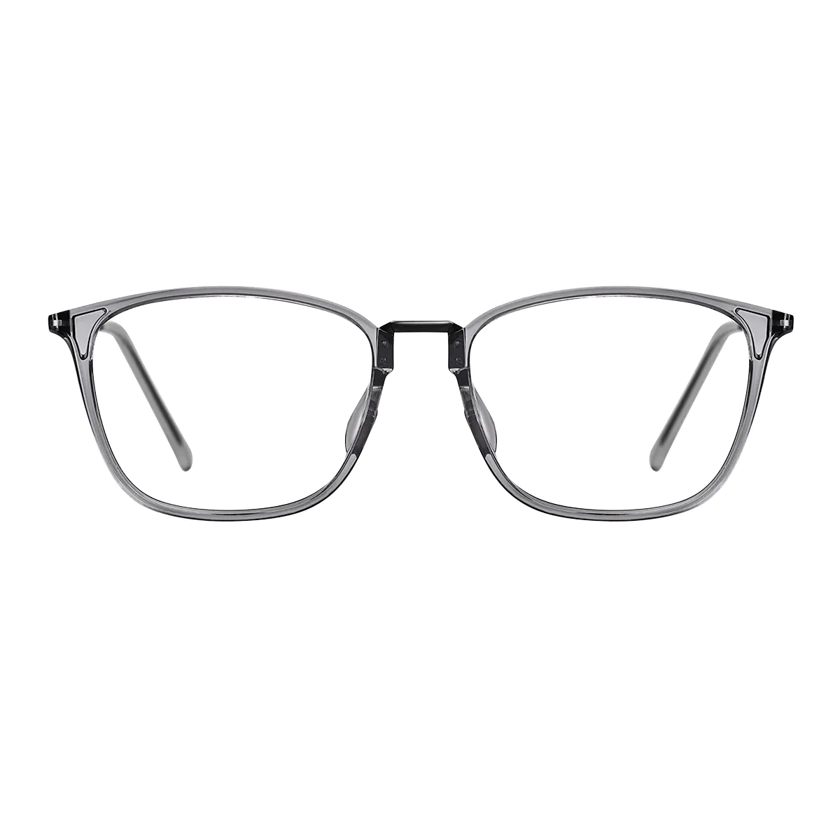 Square Transparent Gray Eyeglasses