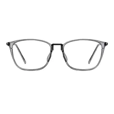 Square Transparent Gray Eyeglasses