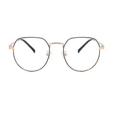 Oval Black/Gold Eyeglasses
