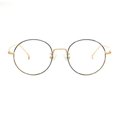 Round Black/Gold Eyeglasses