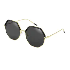 Geometric Black/Gold Sunglasses