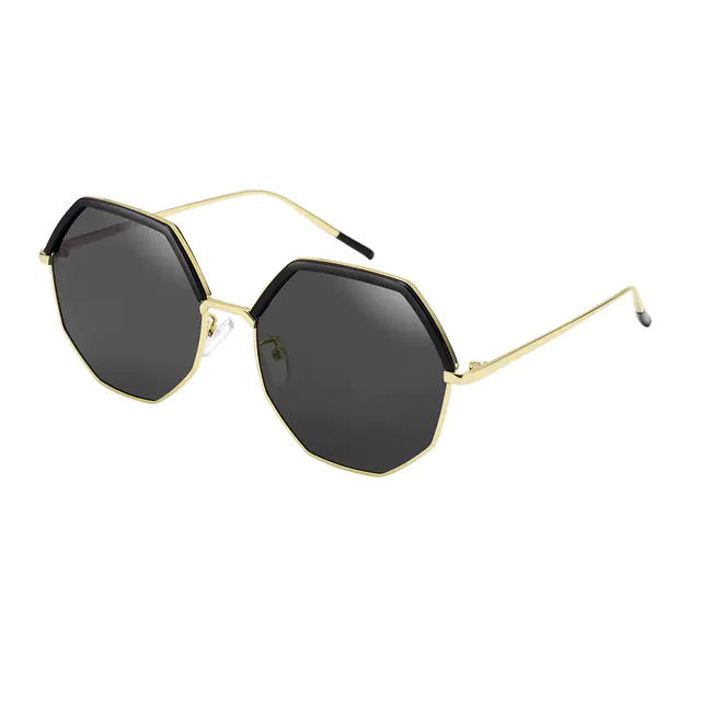 Geometric Black/Gold Sunglasses
