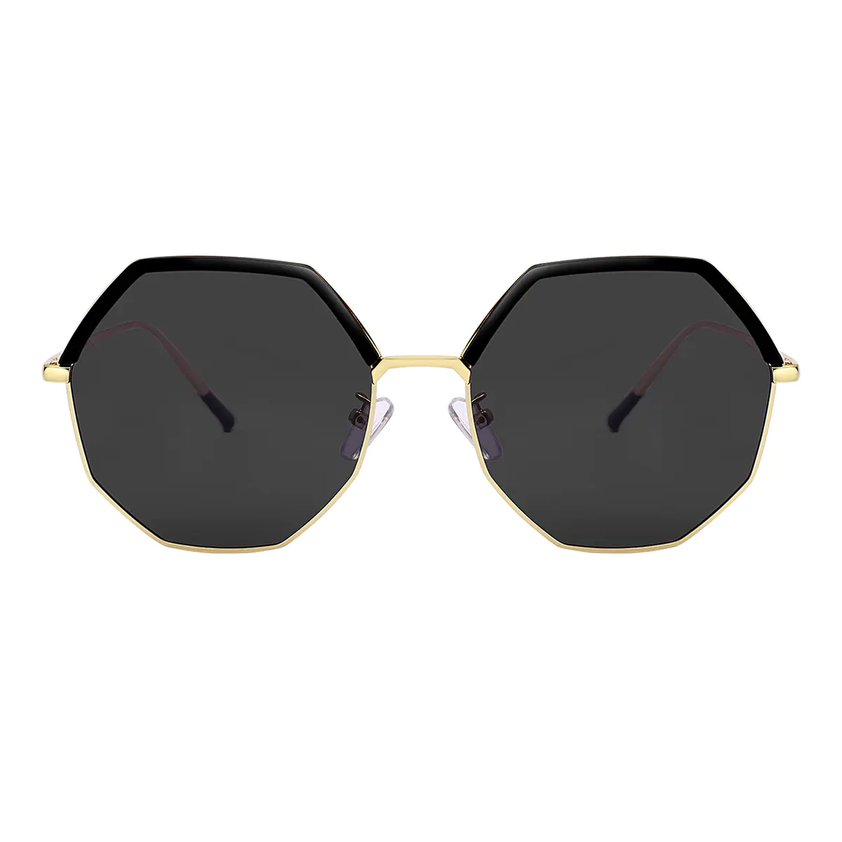 Geometric Black/Gold Sunglasses