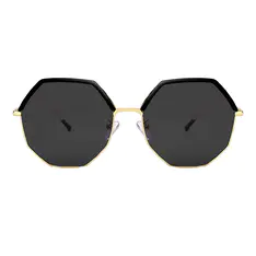 Geometric Black/Gold Sunglasses