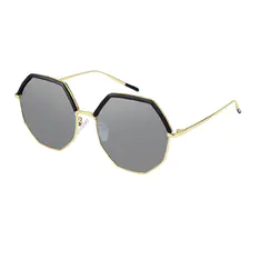 Geometric Black/Gold Sunglasses
