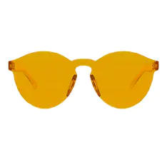 Round Transparent Orange Sunglasses