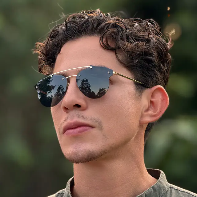 Aviator Black/Gold Sunglasses
