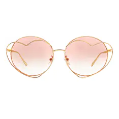 Round Dark Gold Sunglasses