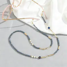 Blue Eyeglass Chain