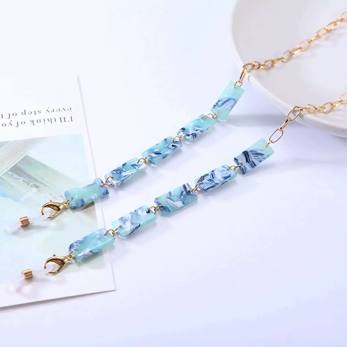 Light Blue Eyeglass Chain