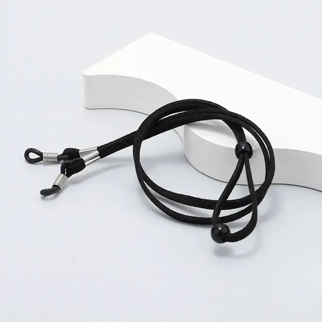 Black Suede Adjustable Eyeglass Strap