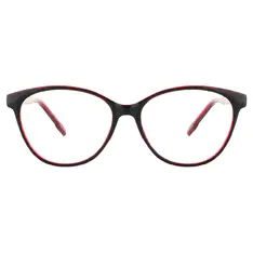 Cat-eye Transparent Red Eyeglasses