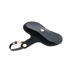 Black Hanging Leather Eyeglass Pouch