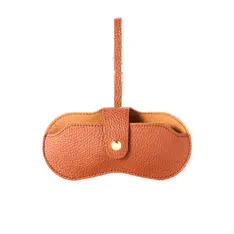 Brown Hanging Leather Eyeglass Pouch