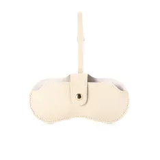White Hanging Leather Eyeglass Pouch