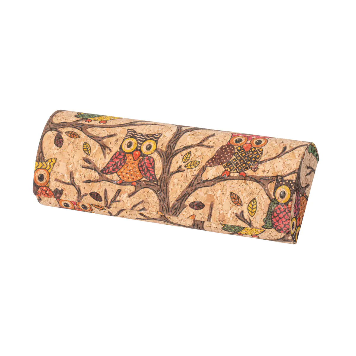 Playful Owl-Print Glasses Case