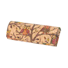 Playful Owl-Print Glasses Case