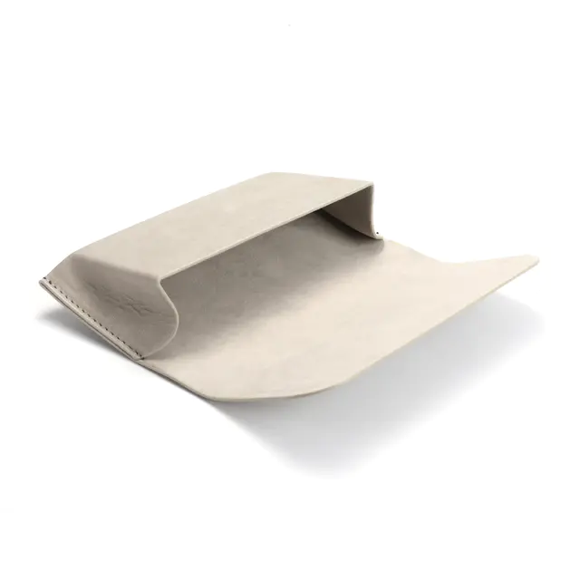 Light Gray Minimal Magnetic Leather Glasses Case