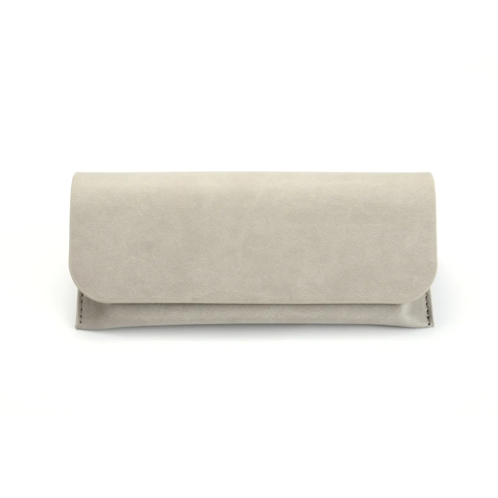 Light Gray Minimal Magnetic Leather Glasses Case