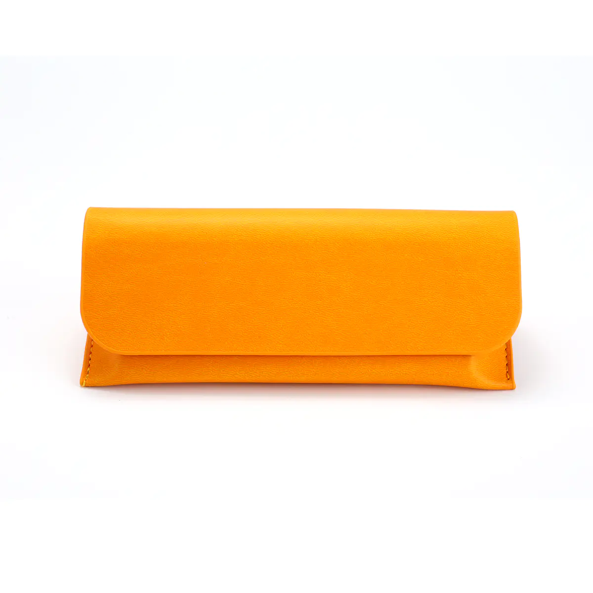 Orange Smooth Magnetic Leather Glasses Case