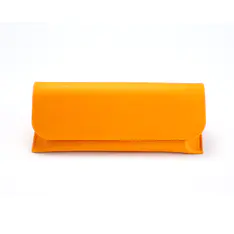 Orange Smooth Magnetic Leather Glasses Case